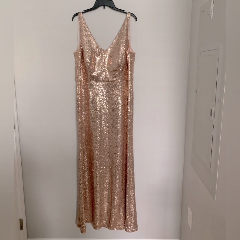 Rose gold sequin formal gown